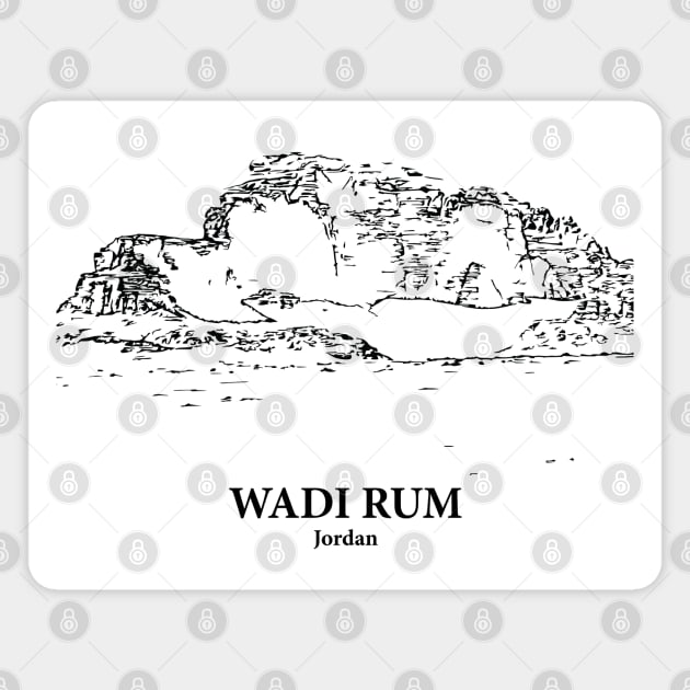 Wadi Rum - Jordan Magnet by Lakeric